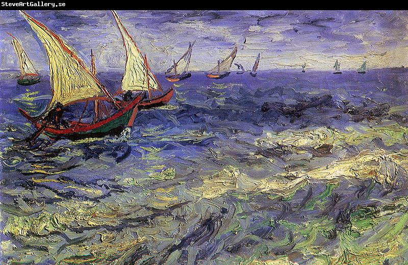 Vincent Van Gogh Boats at Sea, Saintes-Maries-de-la-Mer
